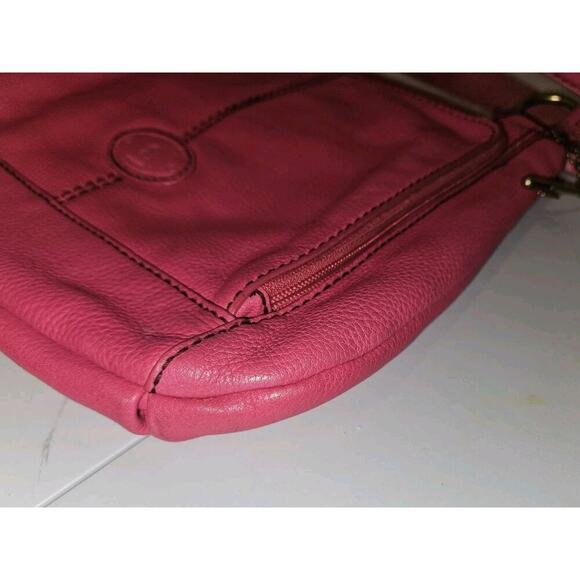 Fossil Leather Crossbody Handbag Pink 12x10 - Picture 7 of 13